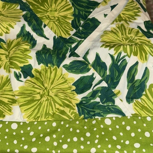 Boden green white floral print crossed top sleeveless cotton dress Sz 4R - Picture 8 of 9